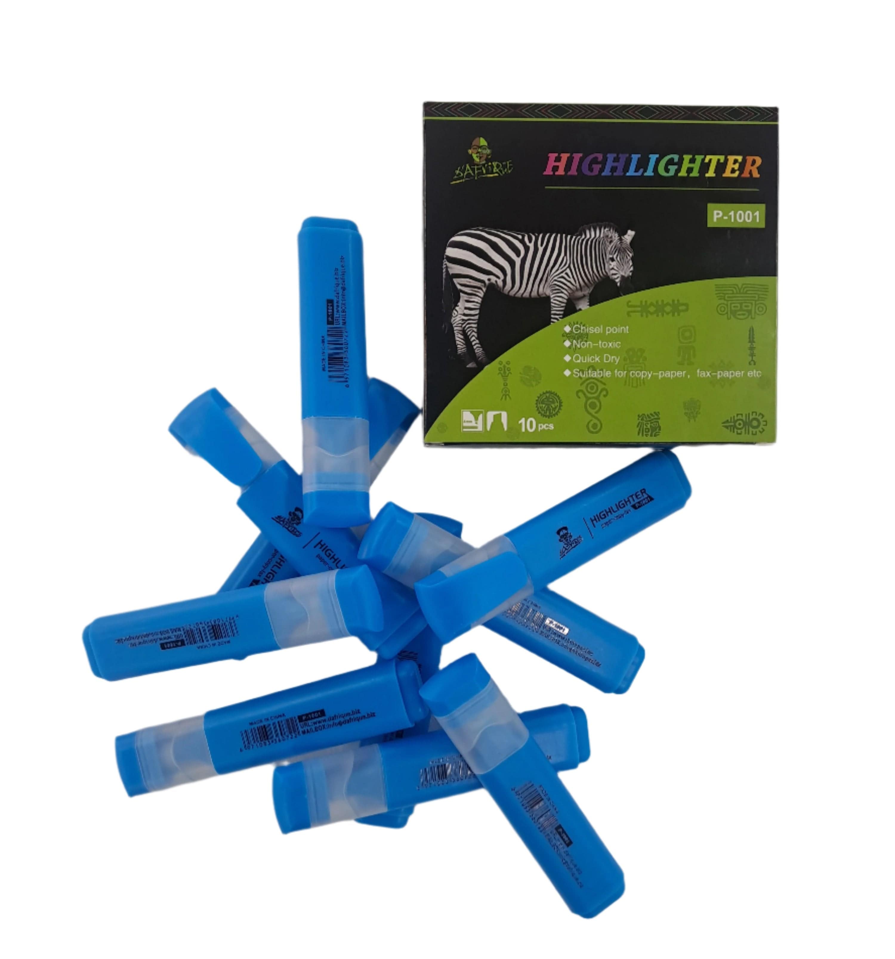 STATESMAN Tech & Office D’afrique Highlighters Blue 10Pieces P-1001-Blue