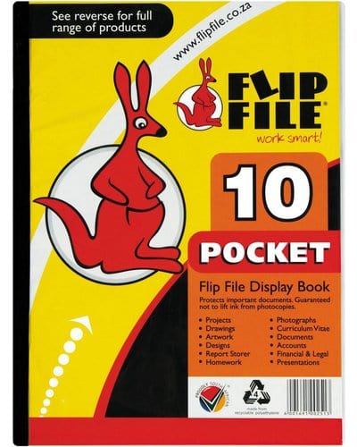 Stationary 10 Pocket Flip File A4 Display Book (4420020699225)