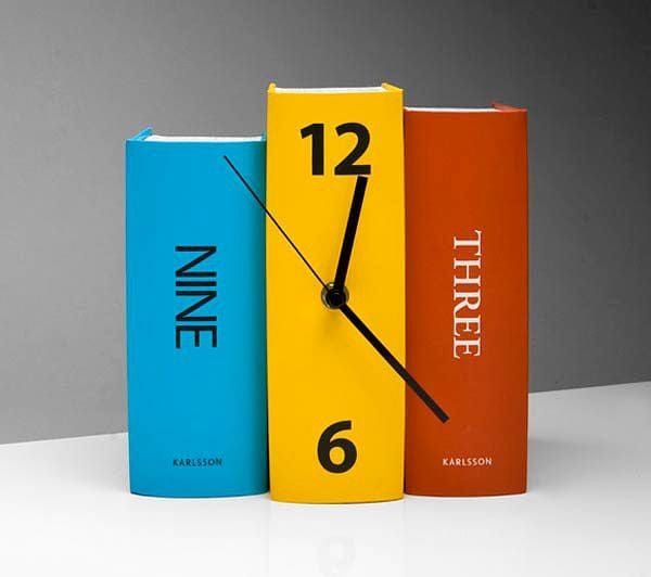 Stationary Decor Books Clock