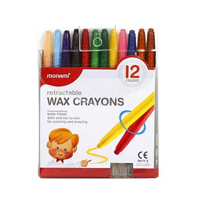 Stationary Tech & Office Monami Crayons 12 Colors Retractable (7345832919129)