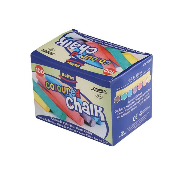 Stationary Tech & Office Rolfes Coloured Chalk 100’s (4421221515353)