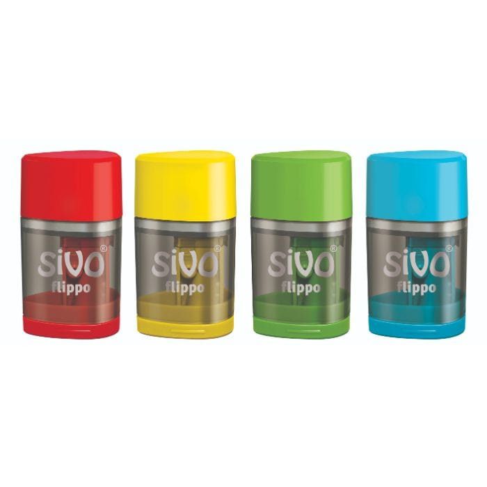 Stationary Tech & Office Sivo Flippo Sharpener 1 Hole & Erase Canister Wave