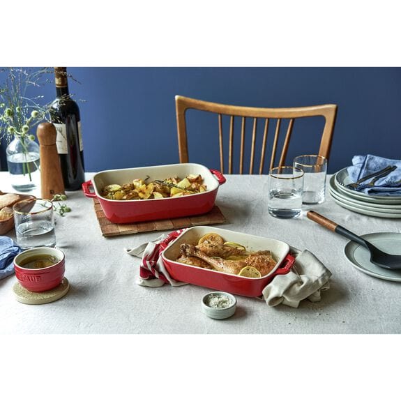 Staub BOWL Staub Ceramic Rectangular Oven Gratin Dish 28cmx20cm Cherry STC40510-809-0 (7416112906329)