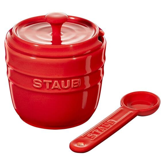 Staub BOWL Staub Ceramic Sugar Bowl With Spoon Cherry 9cm STC40511-800-0 (7416198430809)