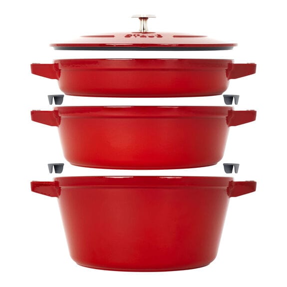 Staub Cast Iron Pots Staub 4pc Cast Iron Stackable Set Cherry STB-14582406 (7412202668121)