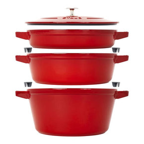 Staub Cast Iron Pots Staub 4pc Cast Iron Stackable Set Cherry STB-14582406 (7412202668121)