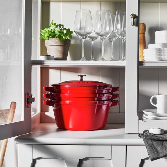Staub Cast Iron Pots Staub 4pc Cast Iron Stackable Set Cherry STB-14582406 (7412202668121)