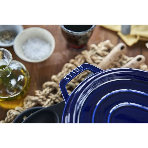 Staub Cast Iron Pots Staub Cast Iron Casserole Oval Dark Blue 33cm STB-1103391 (7412200570969)