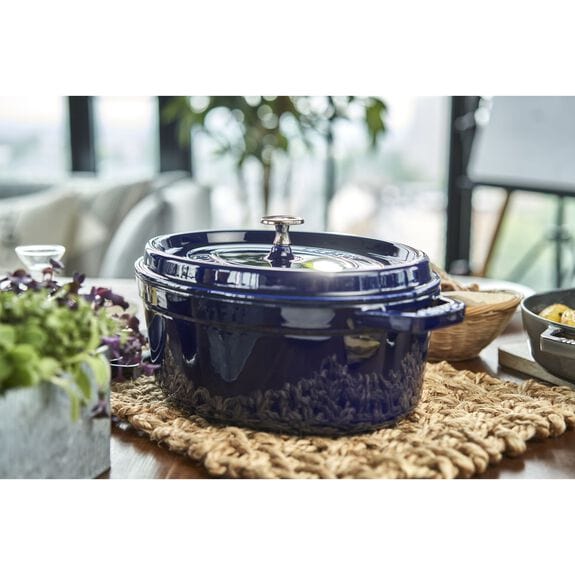 Staub Cast Iron Pots Staub Cast Iron Casserole Oval Dark Blue 33cm STB-1103391 (7412200570969)