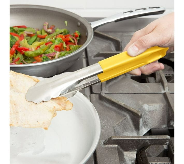 STEEL KING Ladle Steel King Stainless Steel UtilityTong 300mm Yellow Handle 4.VT30Y (7721868296281)