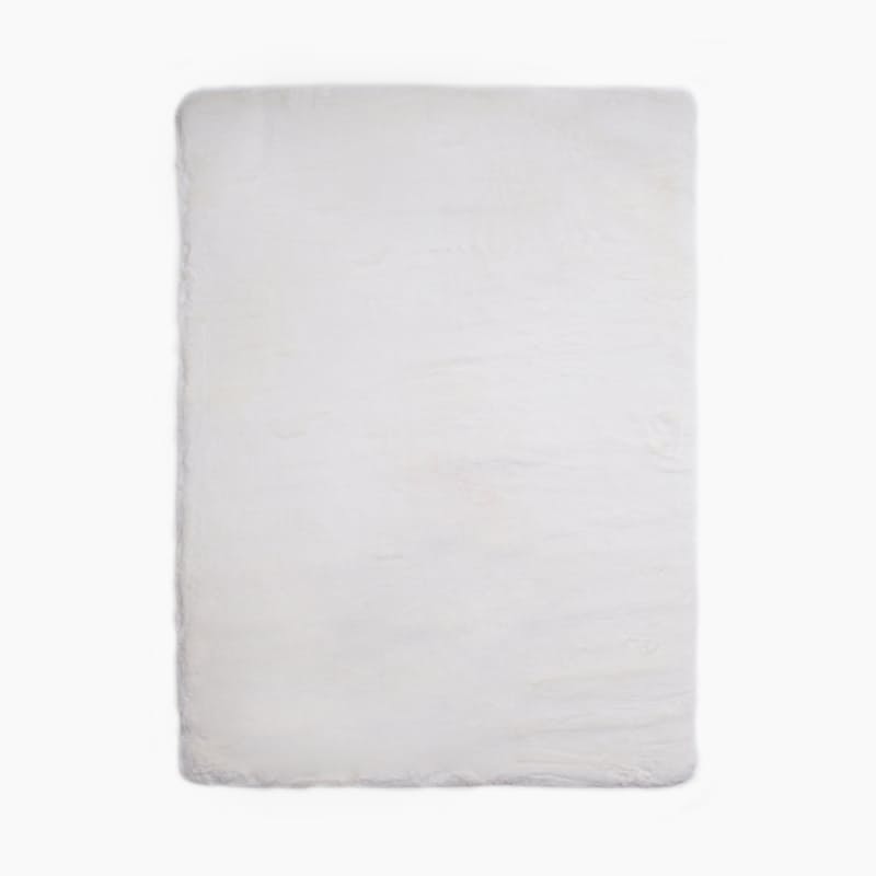 Stefano & Co RUG 53X80cm Sonnia Luxurious Faux Fur Rug Latex Backing White