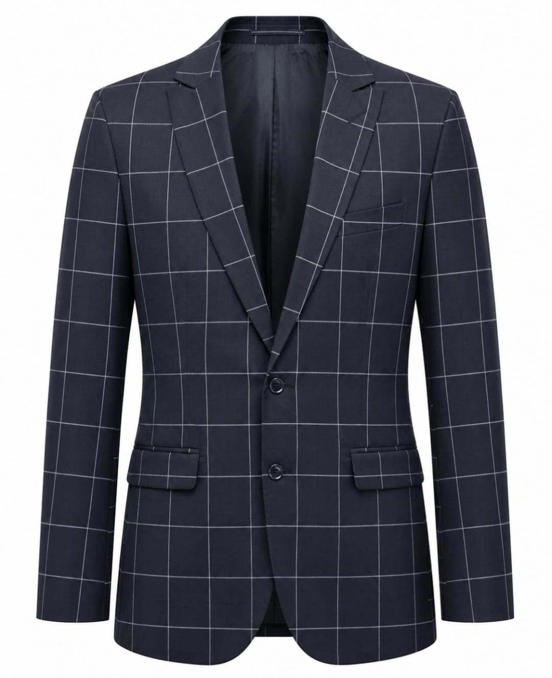 Stefano R 3 piece suits Stefano Men’s Black Windowpane 3-Piece Suit