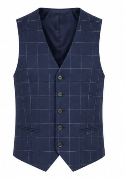 Stefano R 3 piece suits Stefano Men’s Navy Windowpane 3-Piece Suit
