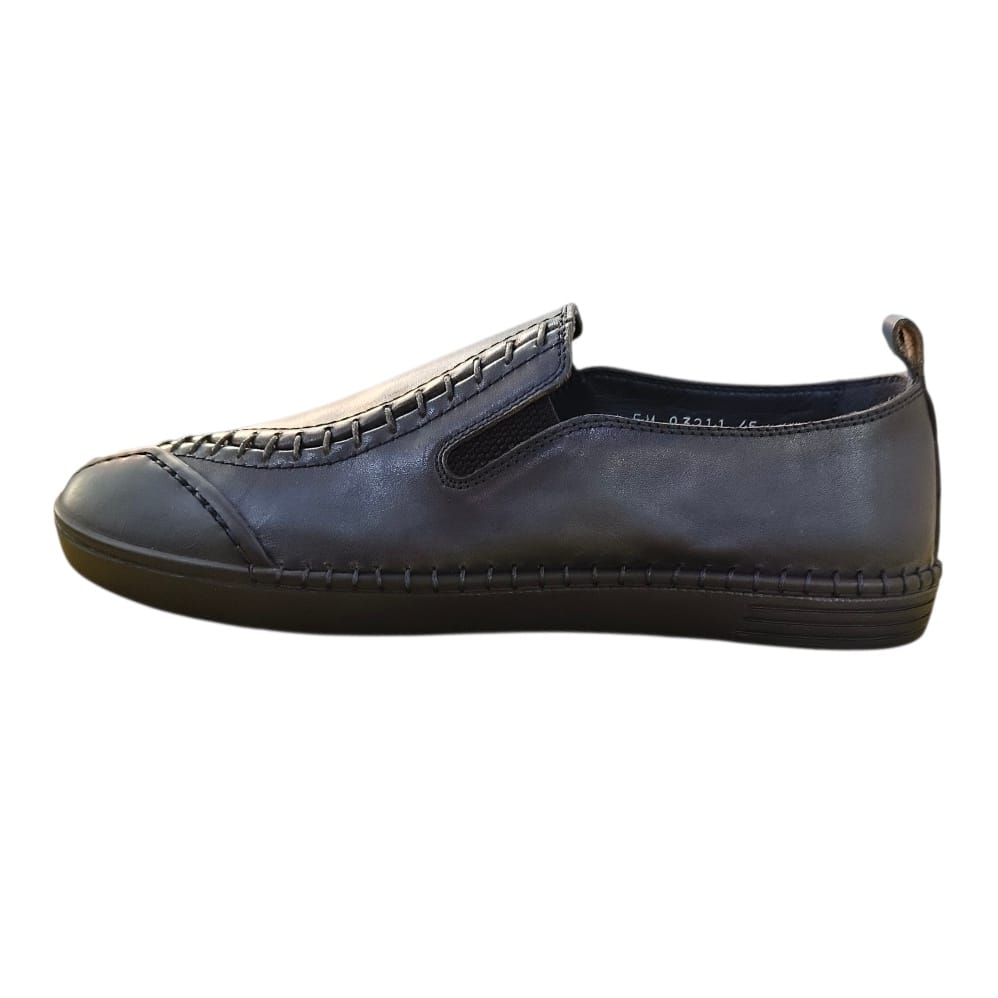 Stefano R Casual Shoes Stefano R Men's Genuine Leather Slip-On Loafers In Navy Blue – 03211-00