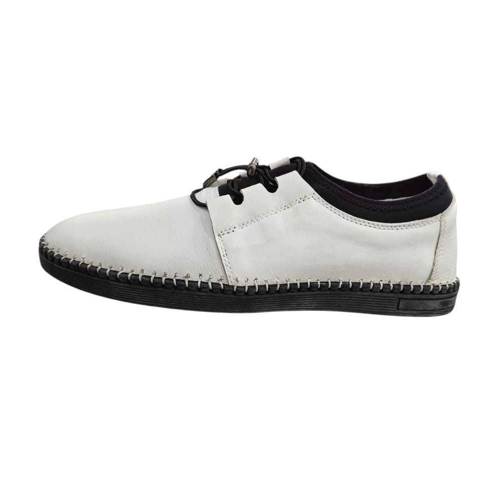 Stefano R Casual Shoes Stefano R Men's White Leather Casual Slip-On Shoes – 44018-00