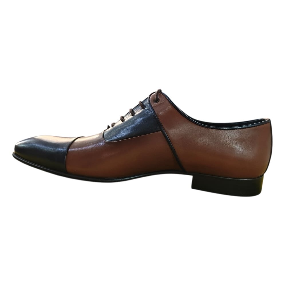 Stefano R Dress Stefano R Men's Genuine Leather Oxford Dress Shoes In Brown/Black – G10139-23