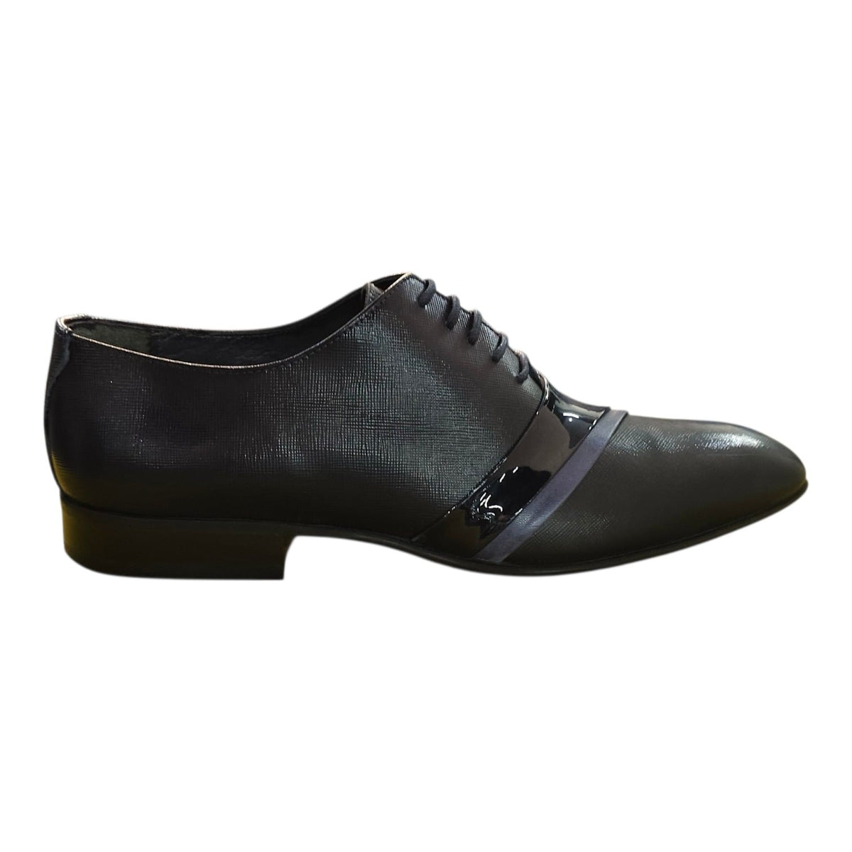 Stefano R Dress UK 10 Stefano R. Men's Black Leather Formal Dress Shoes – Patent Detail