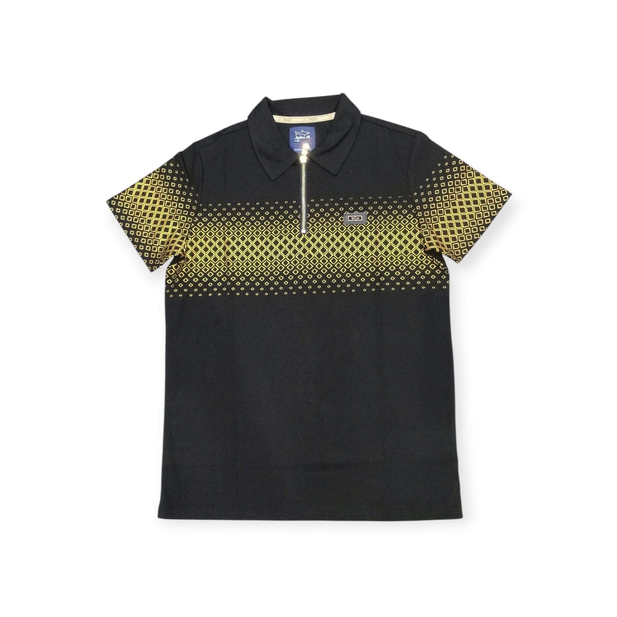 Stefano R Golf T Shirt Stefano R Mercerised Golfer Black/Gold (7825284333657)