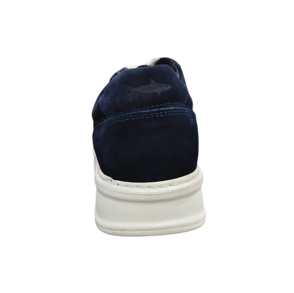 Stefano R Sneakers Stefano R Men's Navy Suede Leather Platform Sneakers
