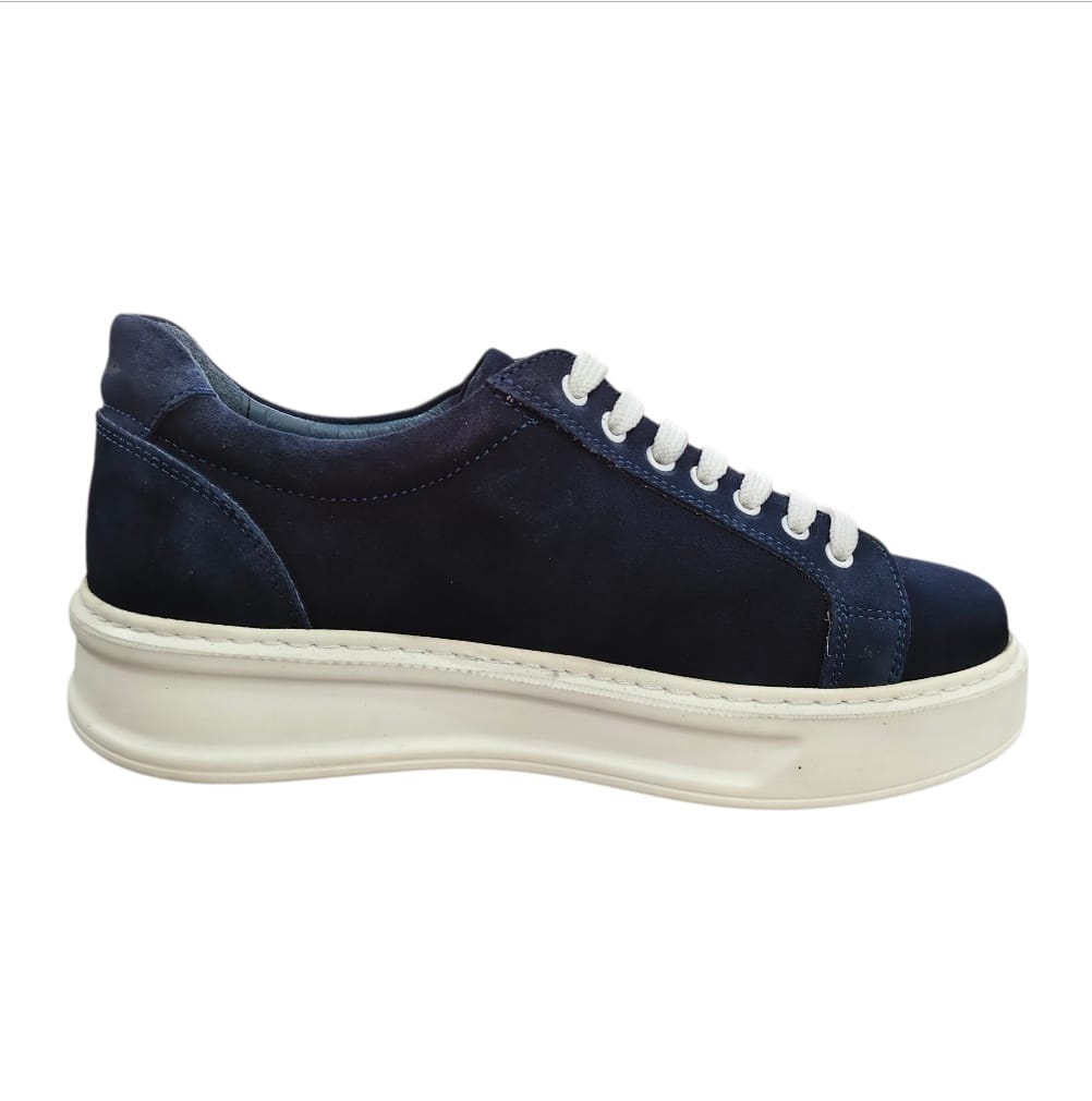 Stefano R Sneakers Stefano R Men's Navy Suede Leather Platform Sneakers
