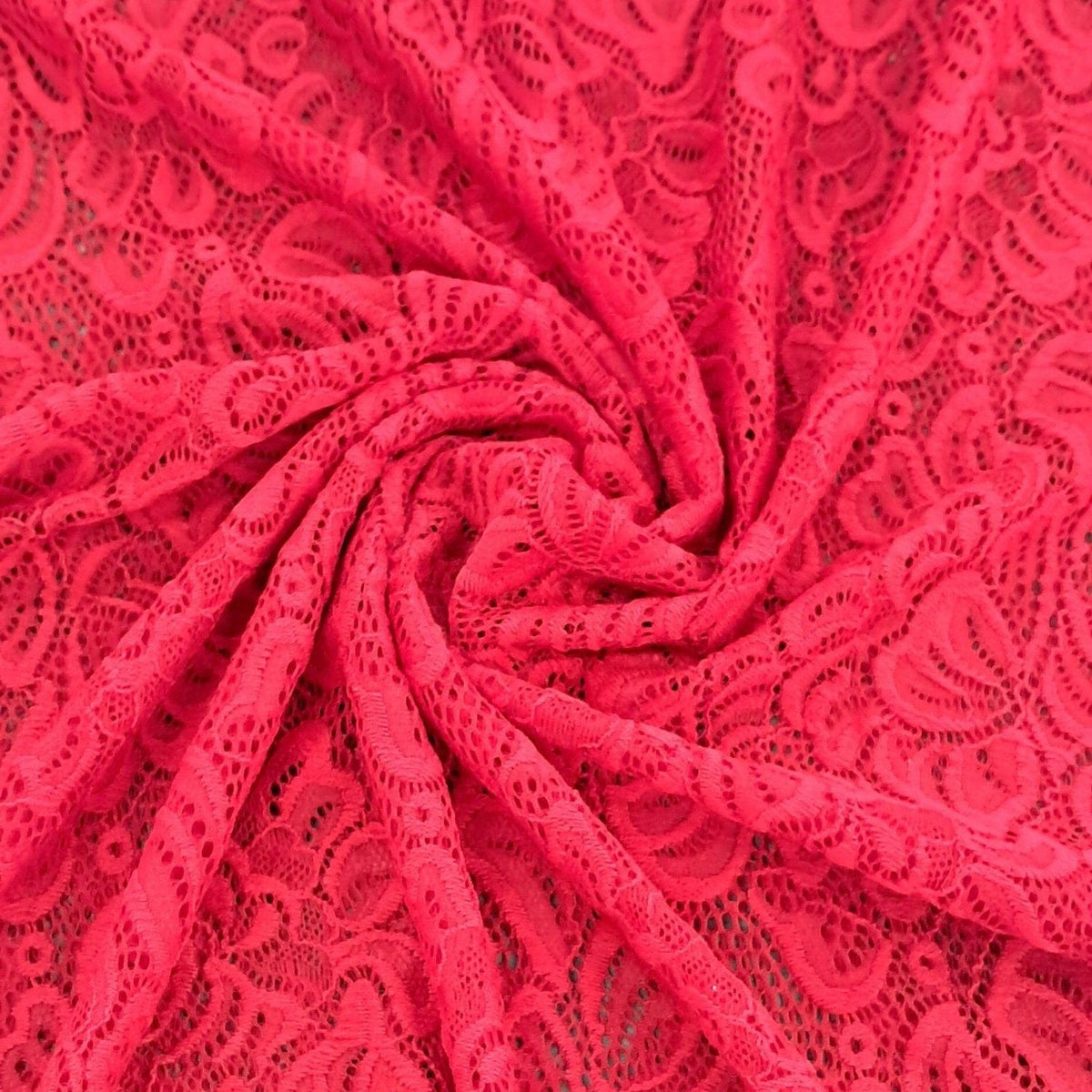 STRETCH LACE Dress Fabric Red Stretch Lace 150cm (7817888268377)