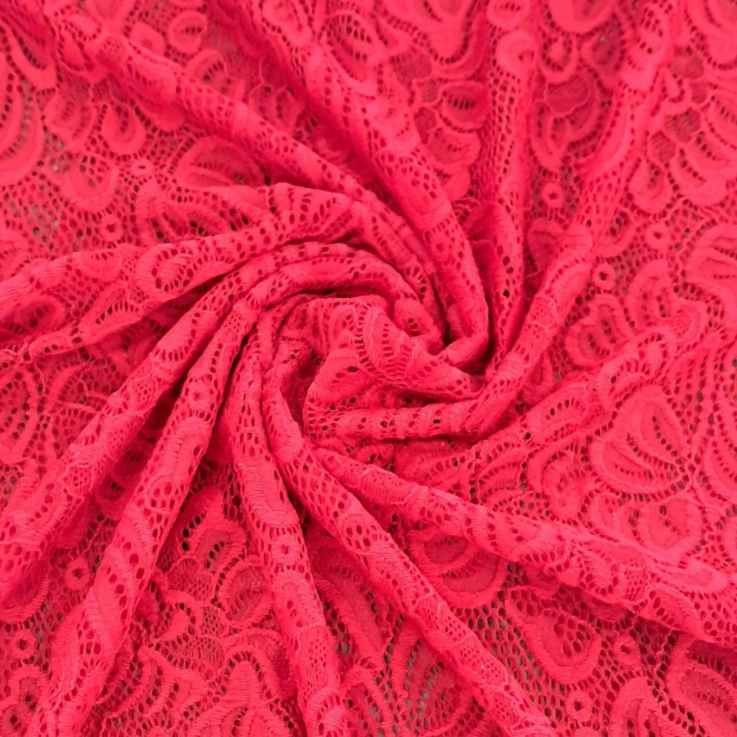STRETCH LACE Dress Fabric Red Stretch Lace 150cm (7817888268377)