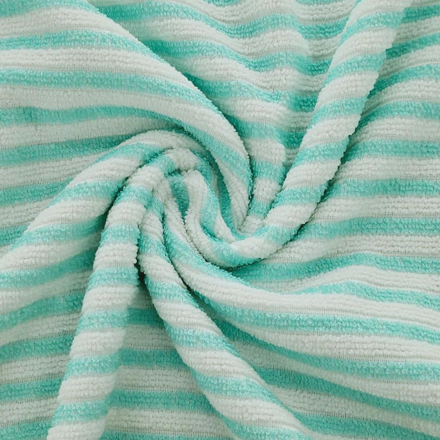 STRIPE TOWELLING Dress Fabric Mint /White Polyester Towelling Stripe 150cm (7825717559385)