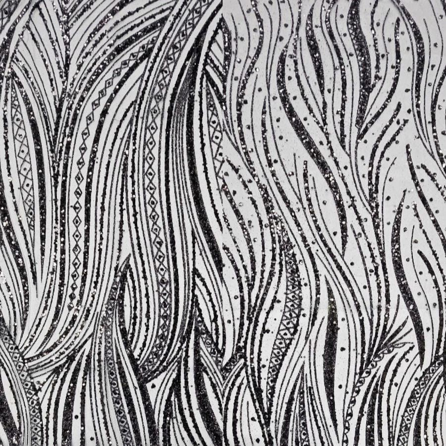 SUGAR METALLIC Dress Fabrics Black Sugar Metallic 140cm