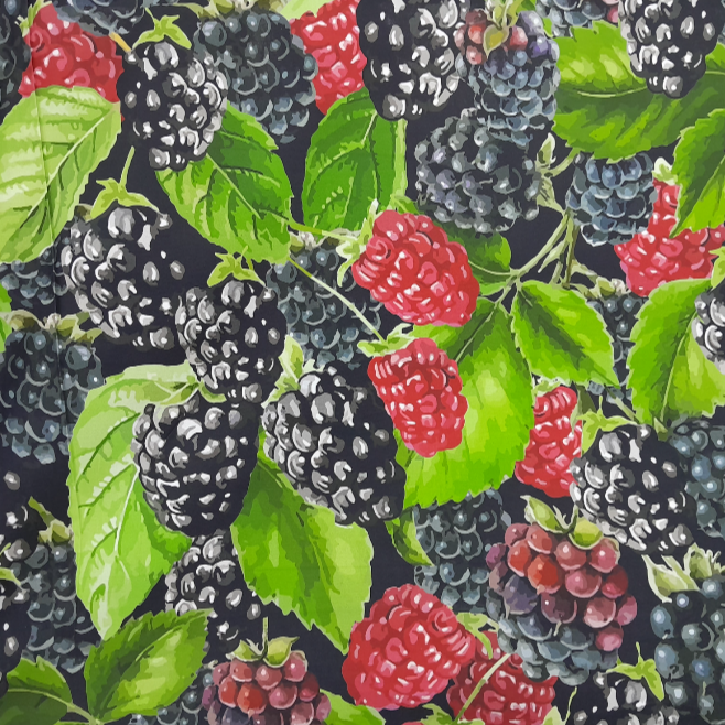 Sugar Textiles Curtain Fabrics Sugar Textiles Blackberry Black (7296339607641)