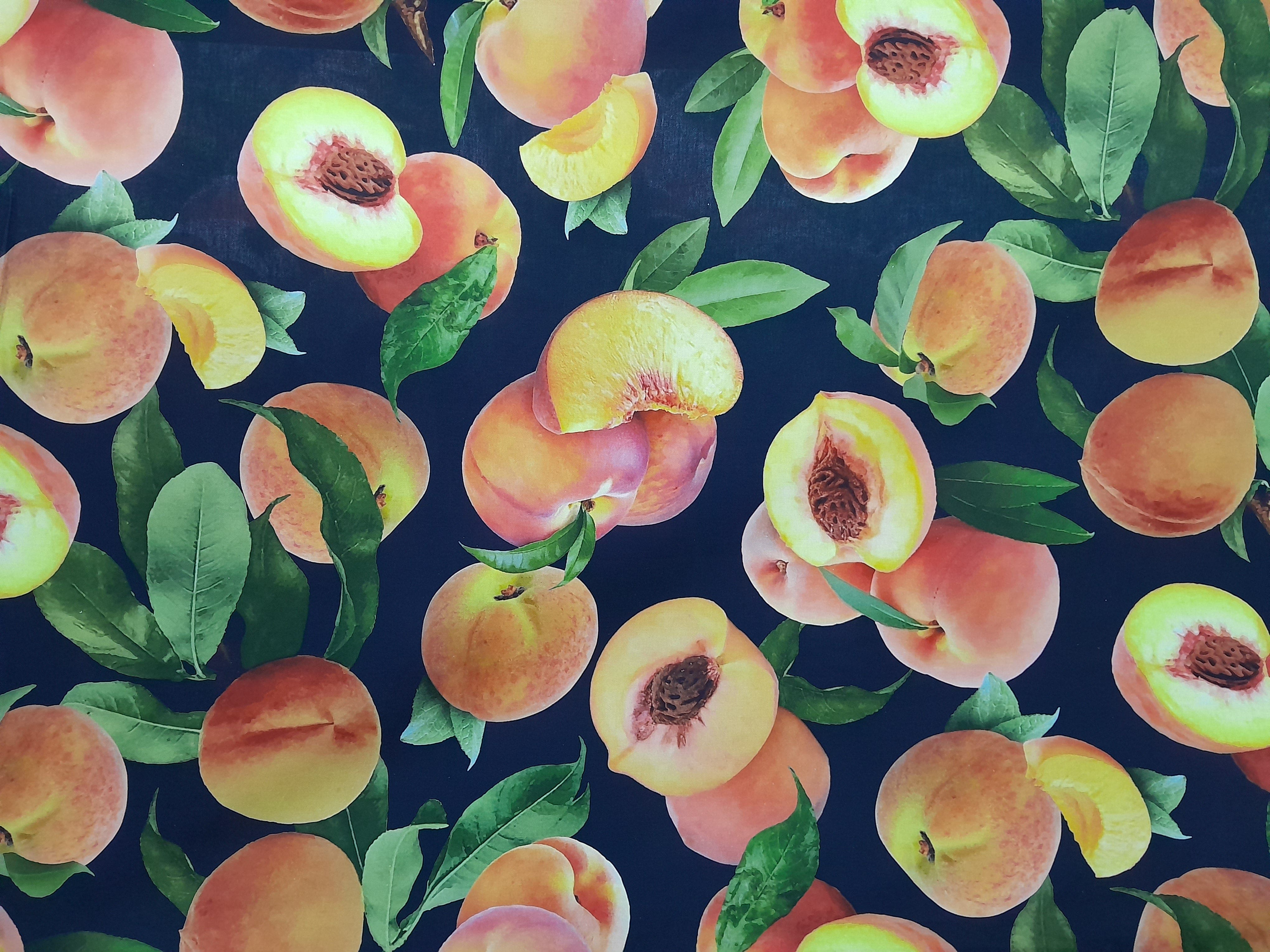 Sugar Textiles Curtain Fabrics Sugar Textiles Peaches Black (7296721616985)