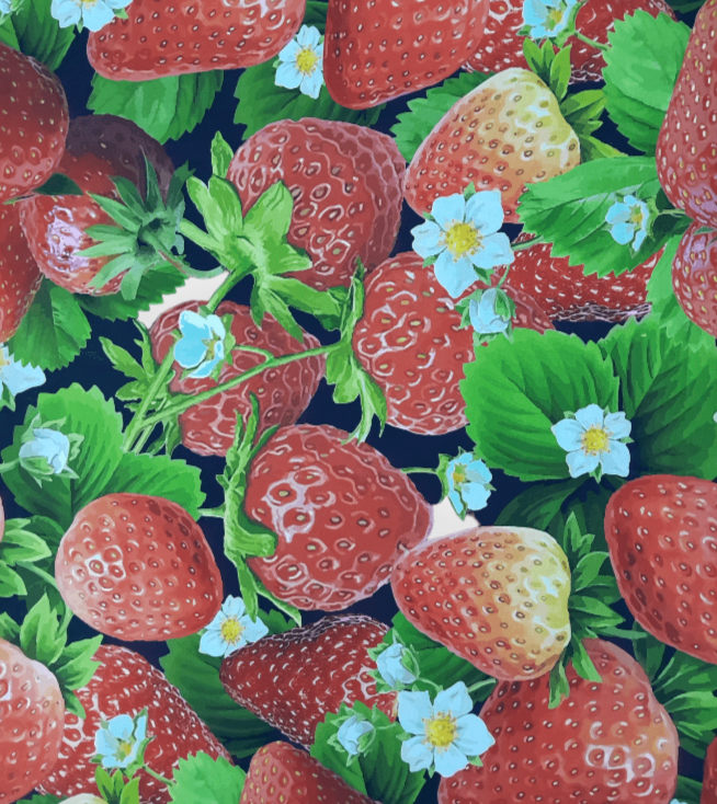 Sugar Textiles Curtain Fabrics Sugar Textiles Strawberries Black (7296717783129)