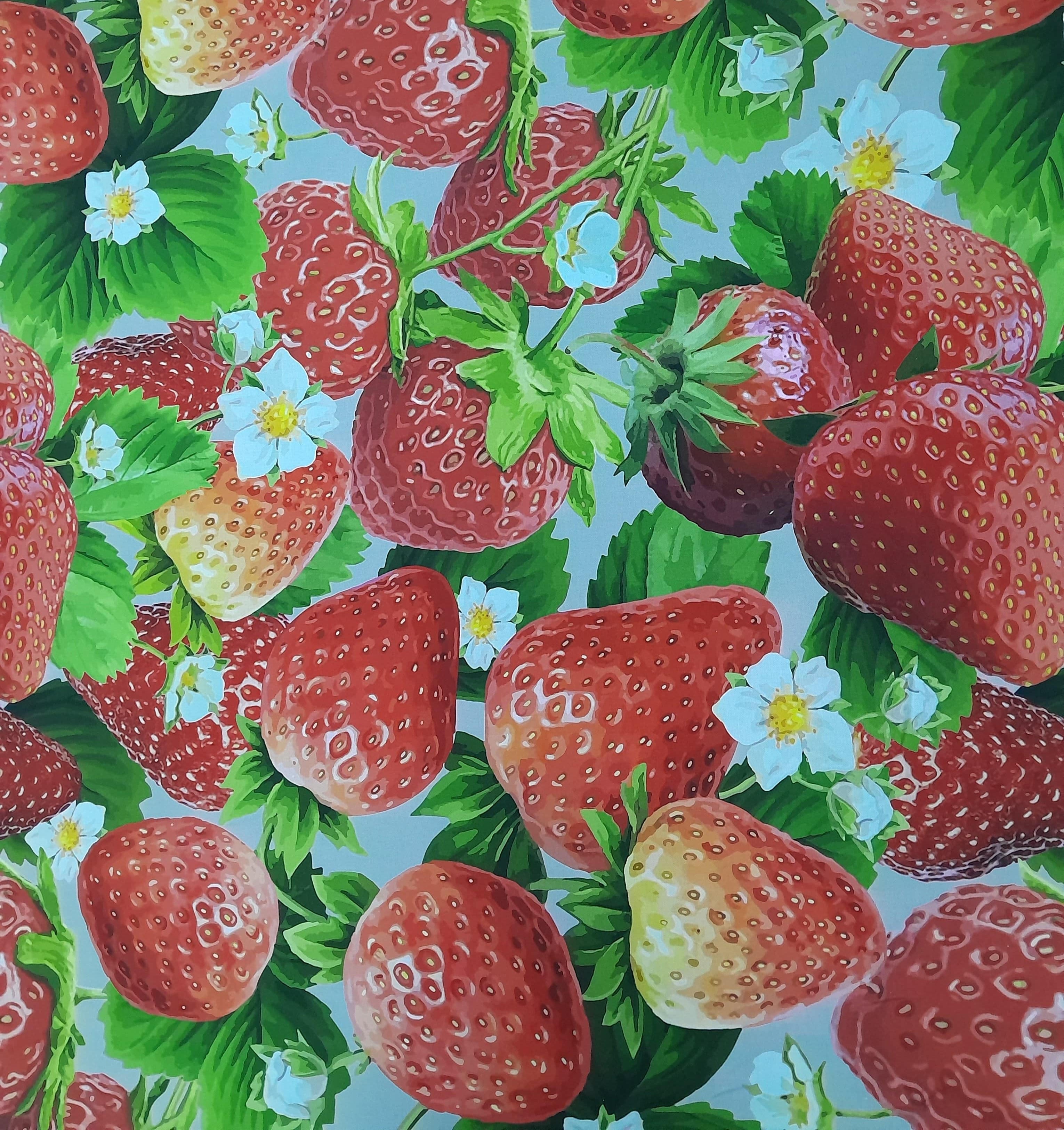 Sugar Textiles Curtain Fabrics Sugar Textiles Strawberries Linen (7296723386457)
