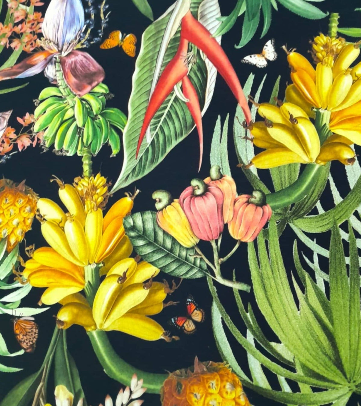 Sugar Textiles PRINTED FABRIC Black Fabric Tropicana Collection 140 cm