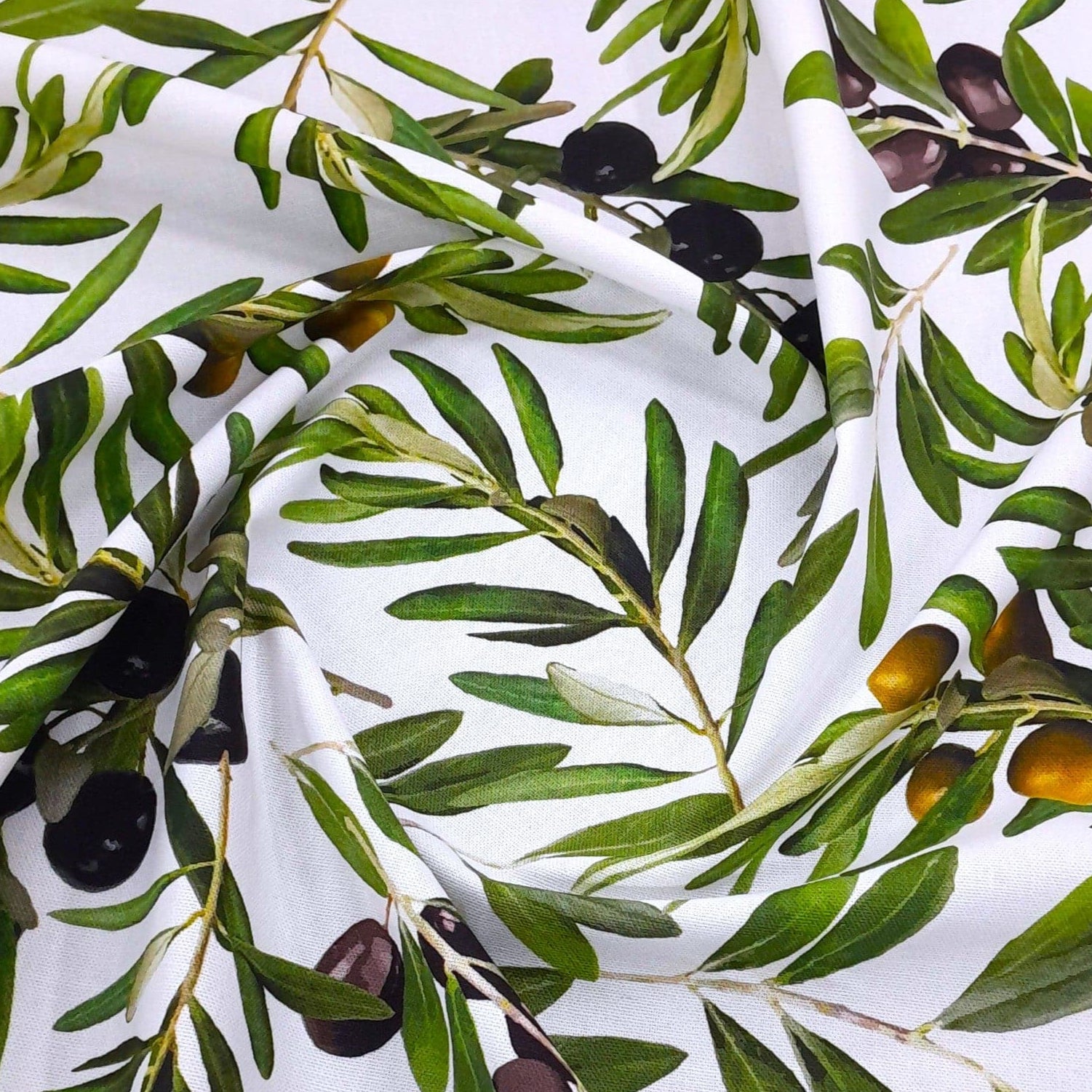 Sugar Textiles Printed Fabric Fabric Printed Olives Floral White 140 cm