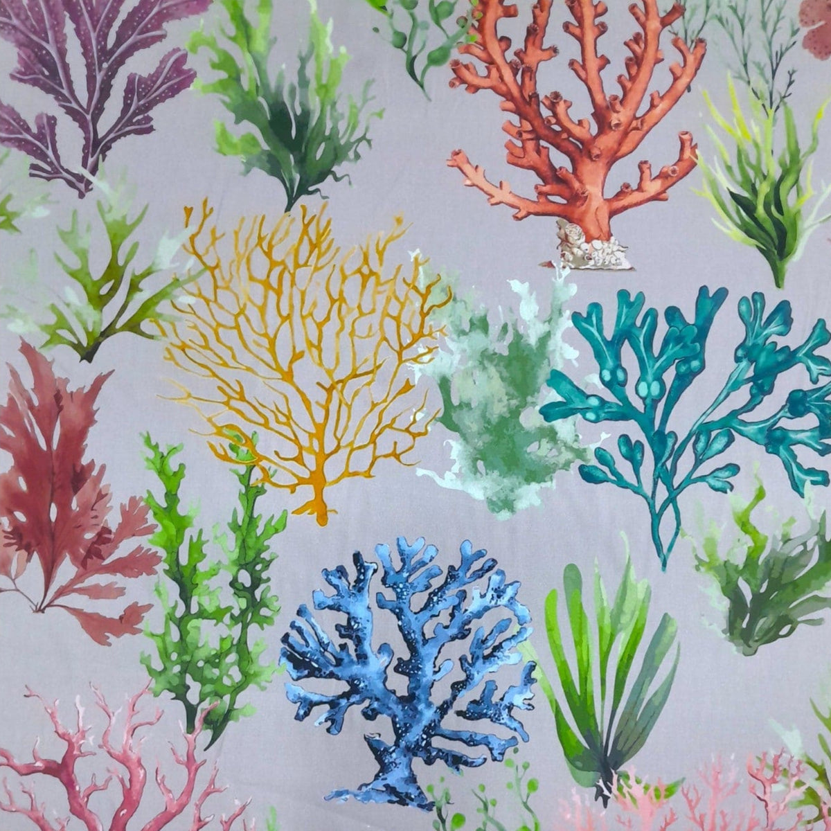 Sugar Textiles PRINTED FABRIC Linen Fabric Printed Coral / Seaweed 140 cm