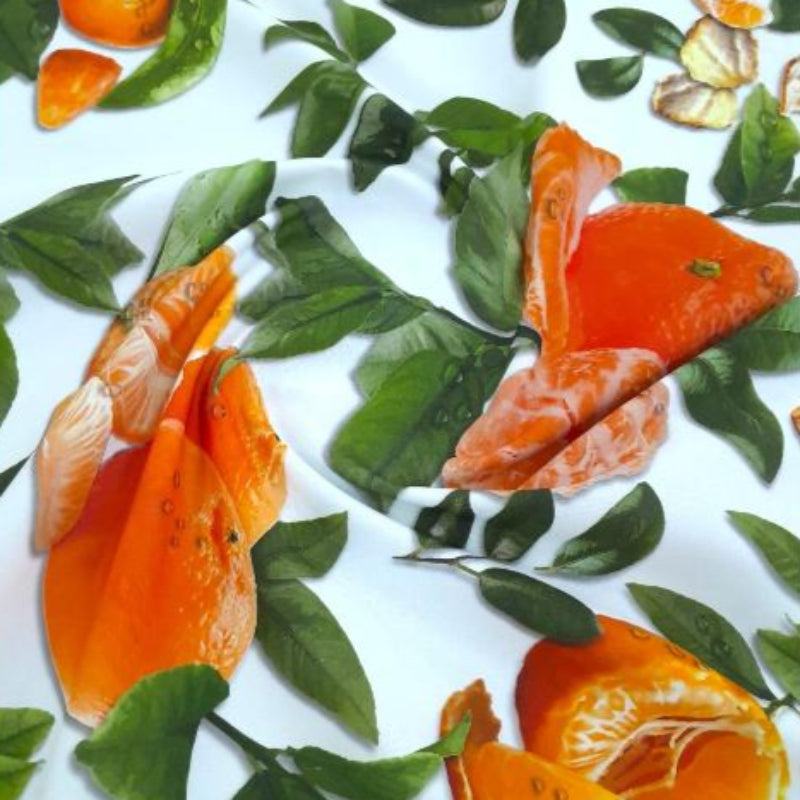 Sugar Textiles PRINTED FABRIC Naartjie Fabric White 140 cm (7890692931673)