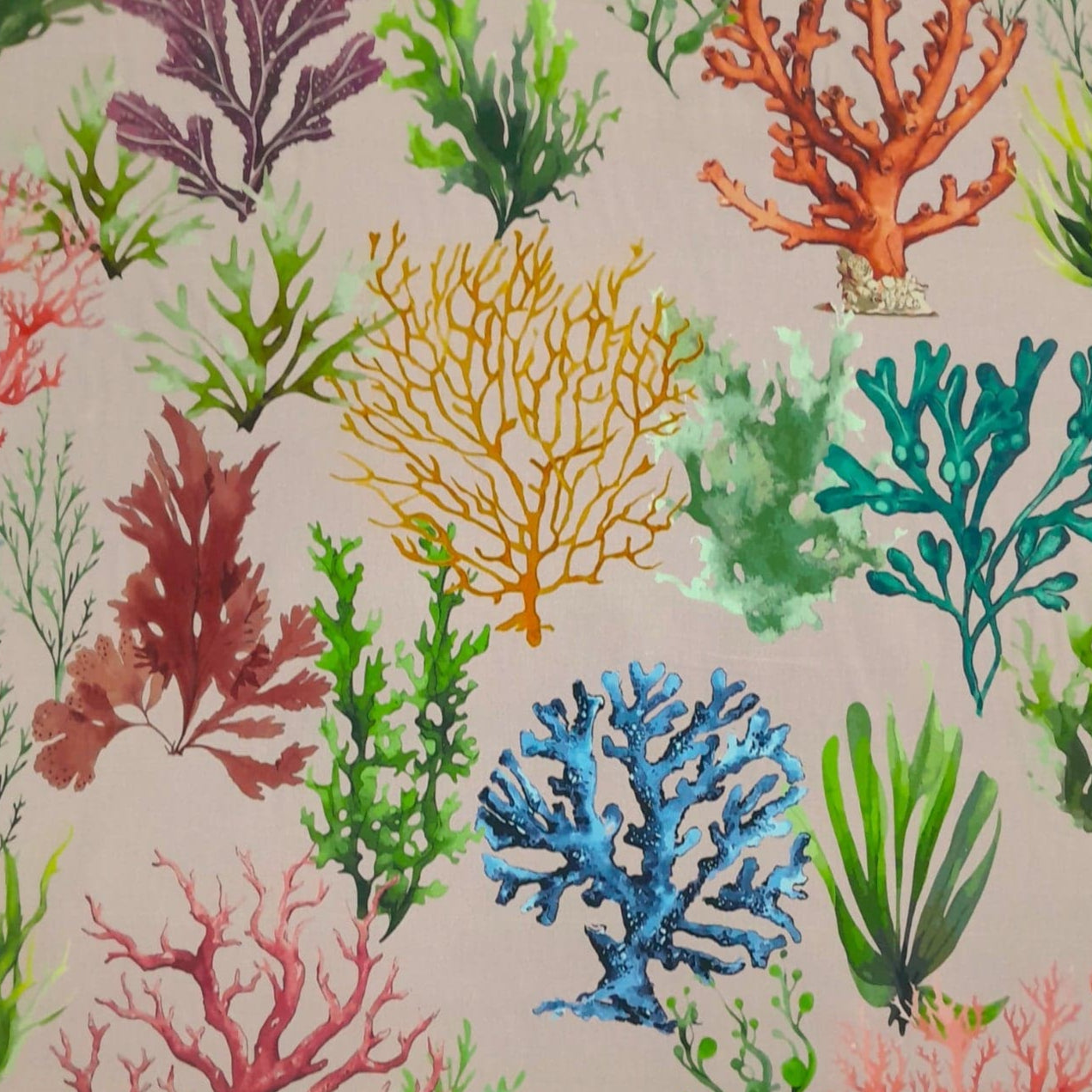 Sugar Textiles PRINTED FABRIC Pink Fabric Printed Coral / Seaweed 140 cm