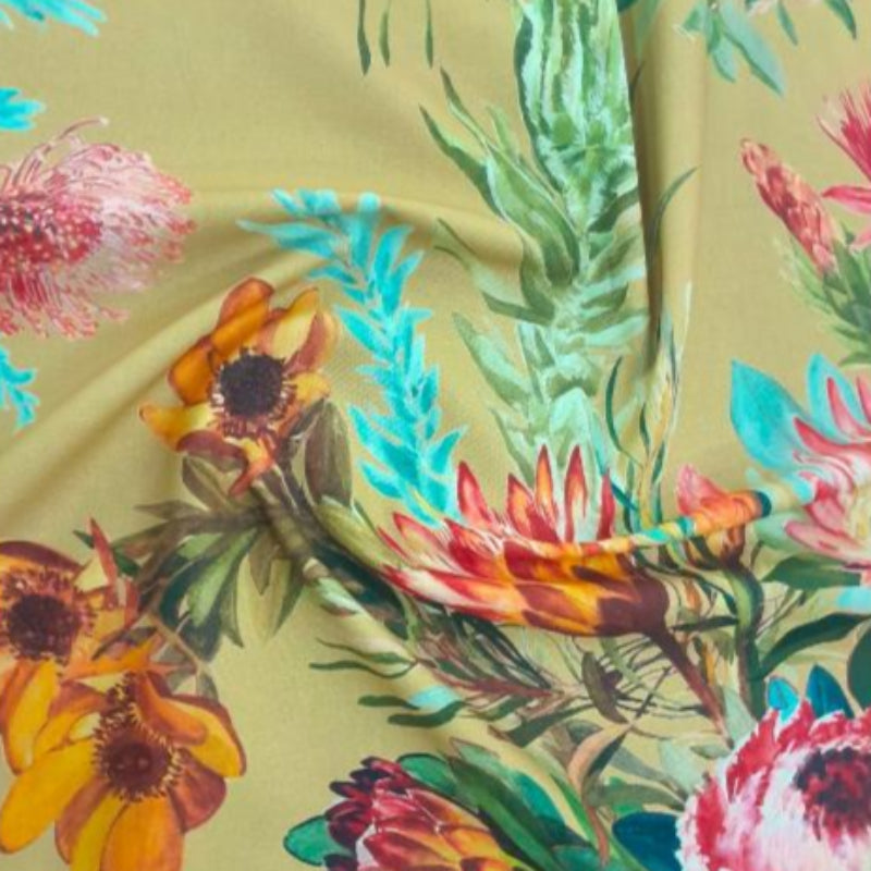 Sugar Textiles PRINTED FABRIC Printed Cotton Fynbos Mustard 140 cm