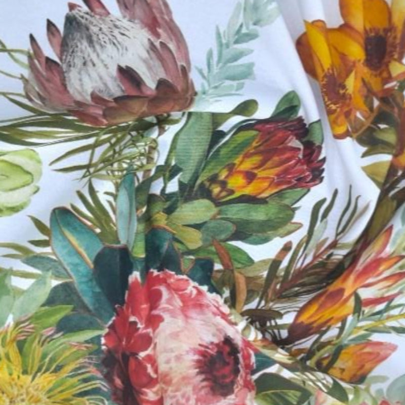 Sugar Textiles PRINTED FABRIC Printed Cotton Fynbos White 140 cm