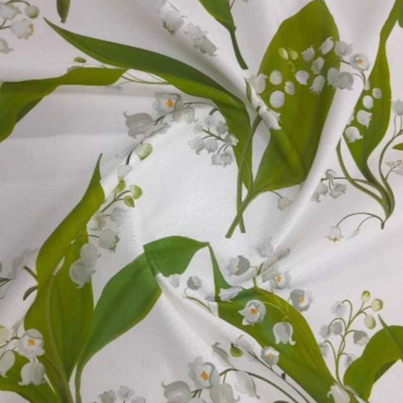 Sugar Textiles PRINTED FABRIC Printed Cotton Lily Of The Valley White 140 cm