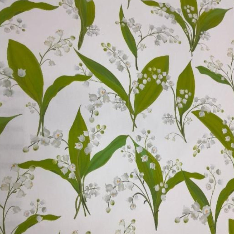 Sugar Textiles PRINTED FABRIC Printed Cotton Lily Of The Valley White 140 cm