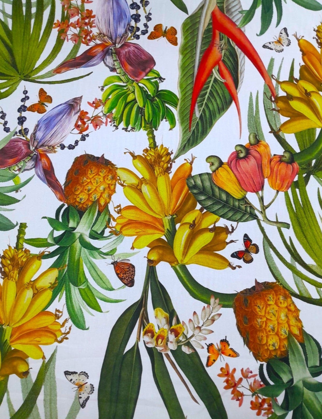 Sugar Textiles PRINTED FABRIC White Fabric Tropicana Collection 140 cm