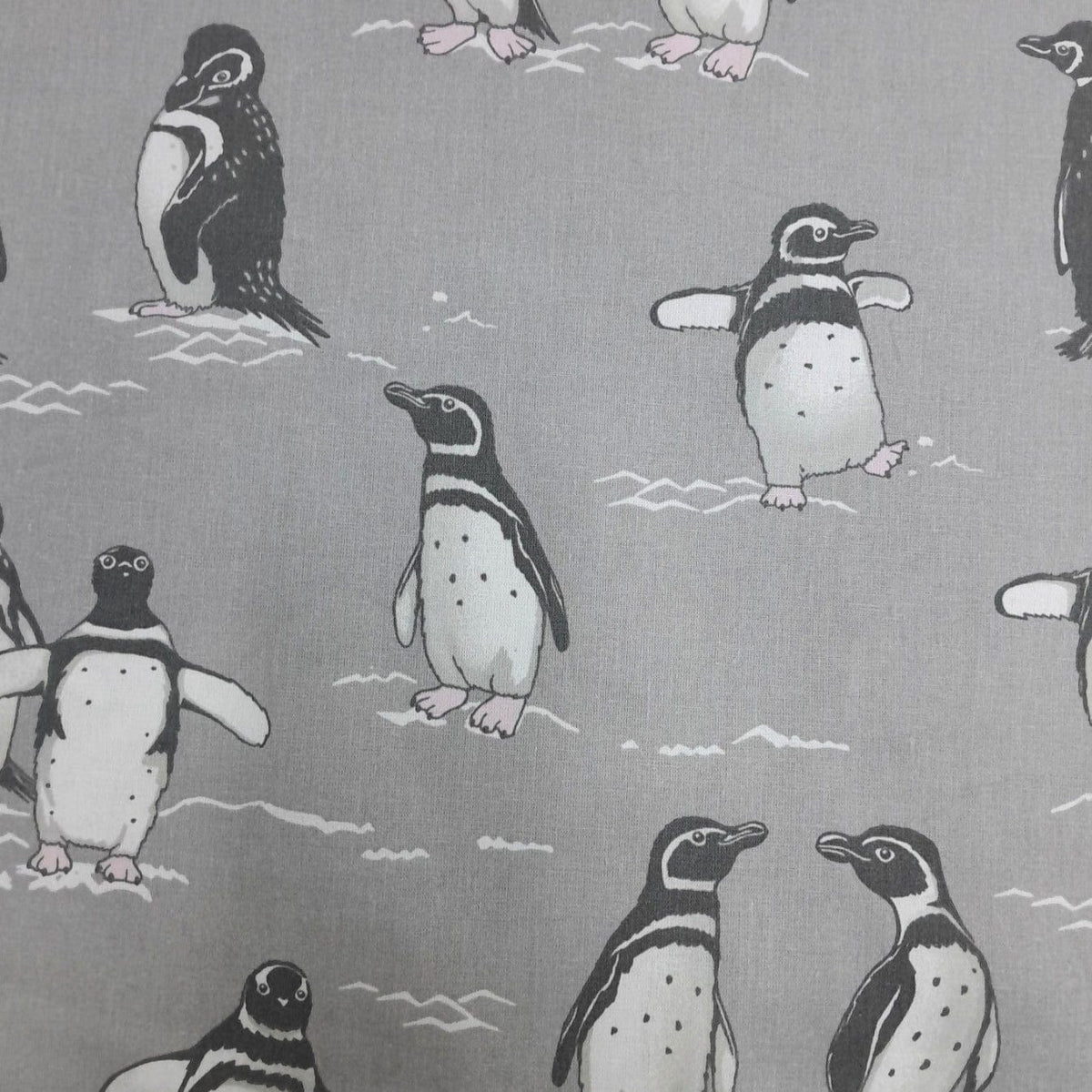 Sugarteks Sheeting Fabrics Dark Grey 40x40 cm Sheeting Fabric Happy Penguin 137 cm