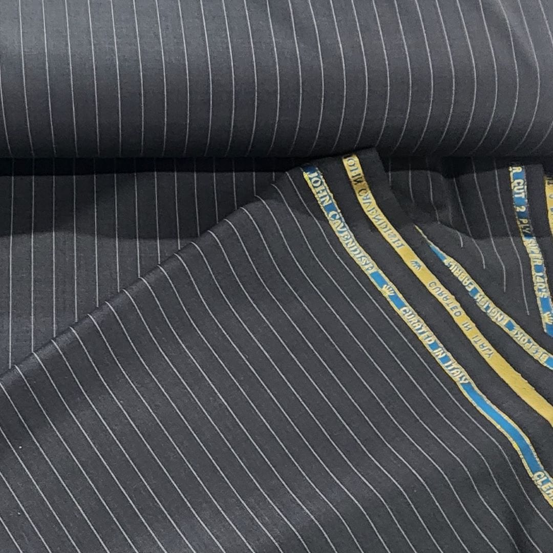 SUITING Dress Fabrics Pinstripe Suiting Fabric Grey 150cm (7498229448793)