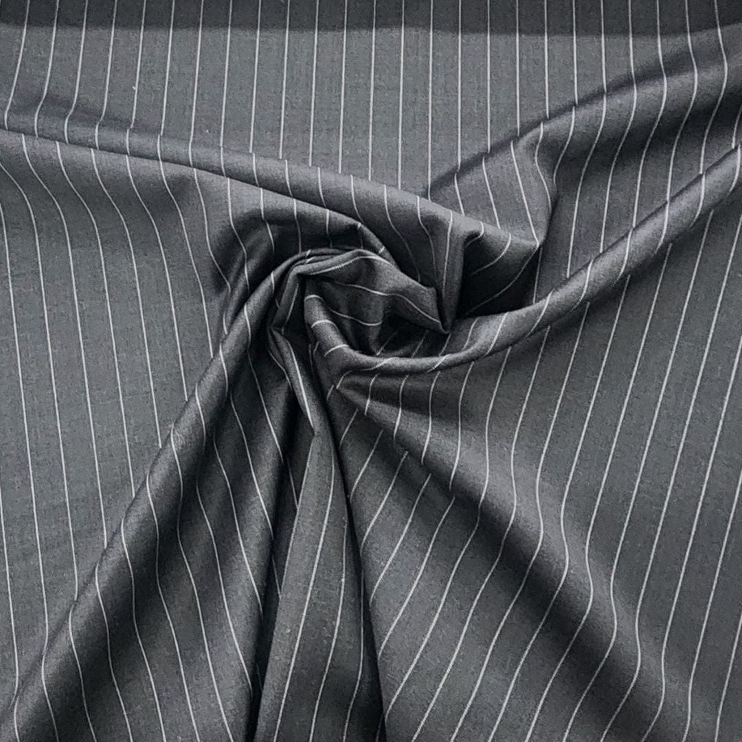 SUITING Dress Fabrics Pinstripe Suiting Fabric Grey 150cm (7498229448793)