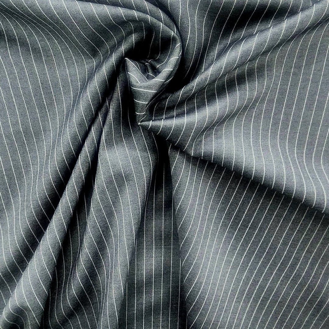 SUITING Suits Charcoal Stripe Suiting Fabric 150 cm (7668433682521)