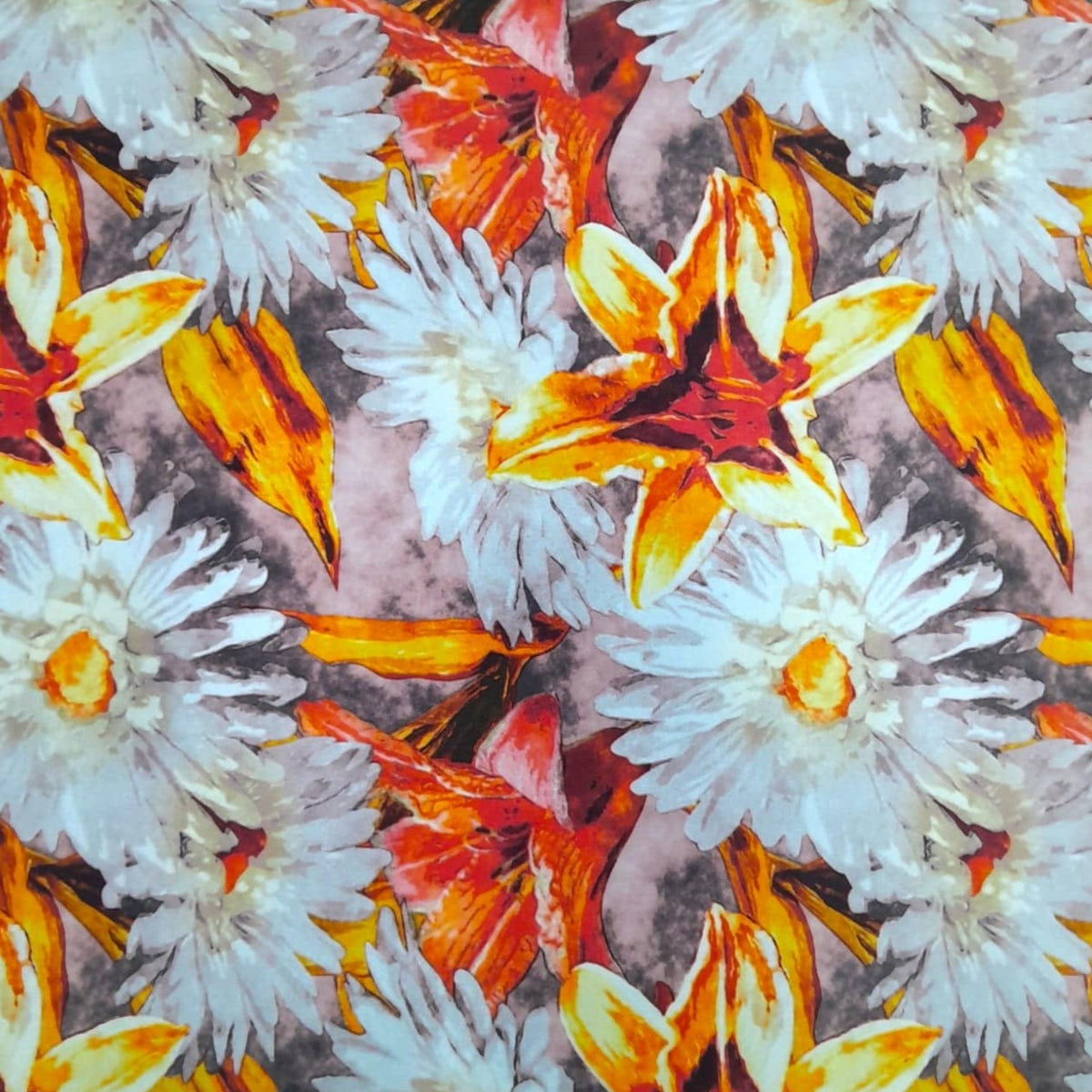 Suliies Upholstery Fabric Orange Printed Flowers Upholstery Velvet Fabric Collection 140 cm