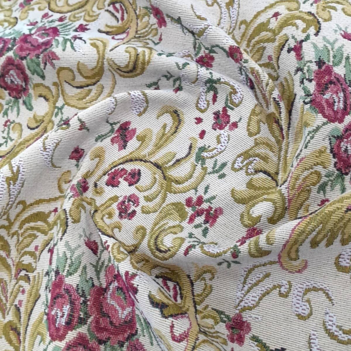 Sullies Upholstery Fabric Upholstery Barcelona Tapestry Fabric Floral Beige 140 cm