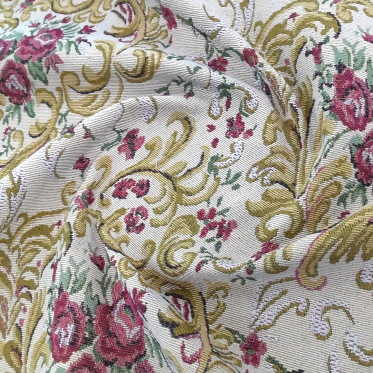 Sullies Upholstery Fabric Upholstery Barcelona Tapestry Fabric Floral Beige 140 cm
