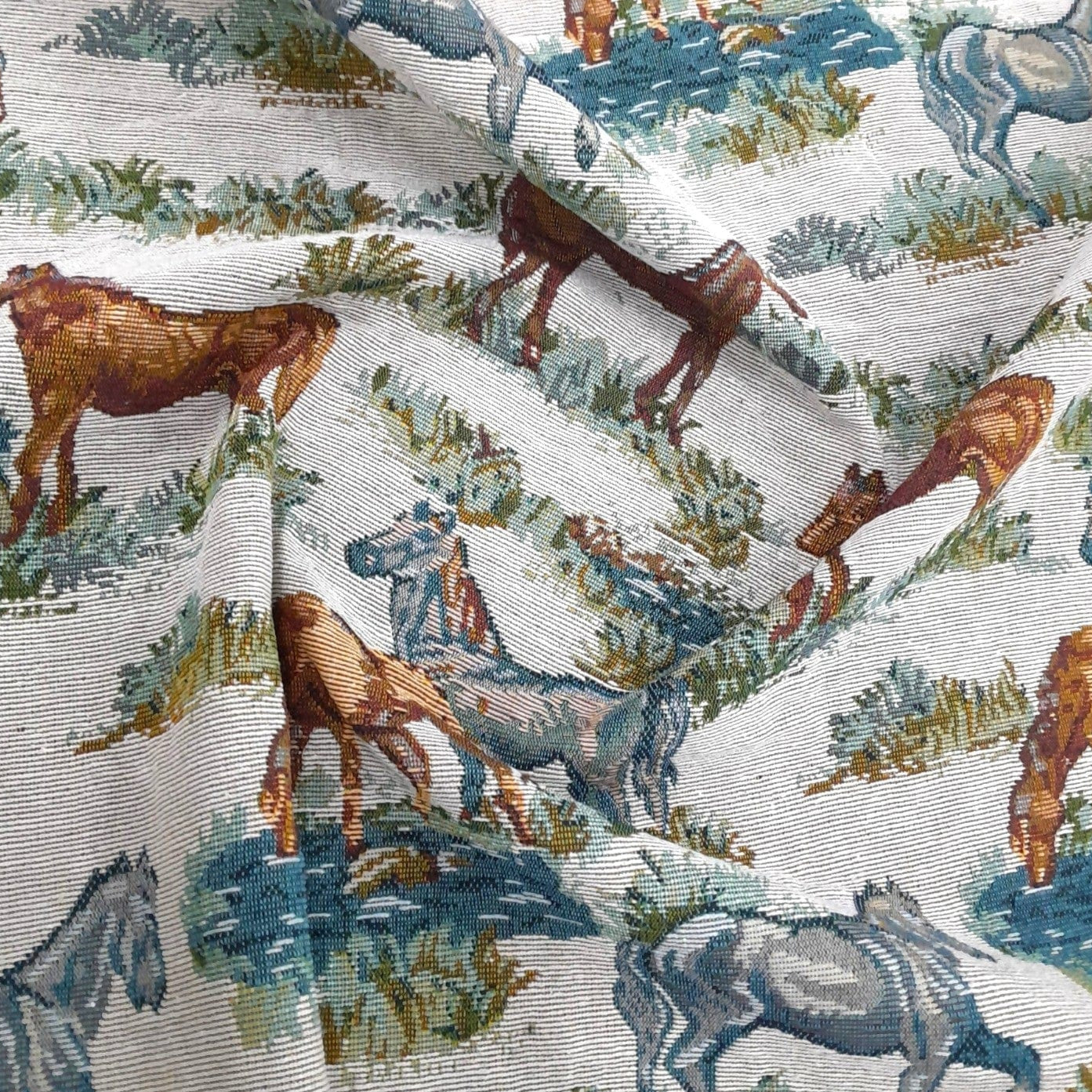 Sullies Upholstery Fabric Upholstery Barcelona Tapestry Fabric Horses 140 cm